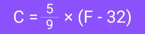 An image of the formula for converting Celsius to Fahrenheit.